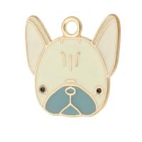 Zinc Alloy Enamel Pendants, Dog, gold color plated, Unisex, mixed colors Approx 2mm, Approx 