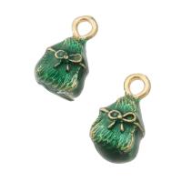 Pendentifs émail, alliage de zinc, Zongzi, Placage de couleur d'or, unisexe, vert Environ 2mm, Environ Vendu par sac