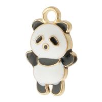 Zinc Alloy Enamel Pendants, Panda, gold color plated, Unisex, white and black Approx 2mm, Approx 