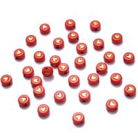 Enamel Acrylic Beads, DIY, red Approx 