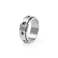 Titan Stahl Fingerring, Titanstahl, unisex & verschiedene Größen vorhanden, Silberfarbe, 8mm, verkauft von PC