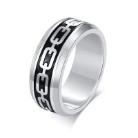 Acier inoxydable 304 bague, poli, normes différentes pour le choix & pour homme & autocollant époxyde, couleur originale, 8mm, Vendu par PC