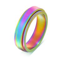 Acier inoxydable 304 bague, Placage, unisexe & normes différentes pour le choix, multicolore, 6mm, Vendu par PC