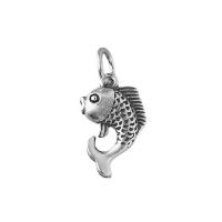 Pendentifs animaux en argent, argent sterling 925, poisson, imitation d'argent Thaïlandais, argent Environ 4mm, Vendu par PC