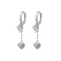 Silver Earring Zircon pavent Sterling, argent sterling 925, Placage, pavé de micro zircon & pour femme, plus de couleurs à choisir Vendu par paire