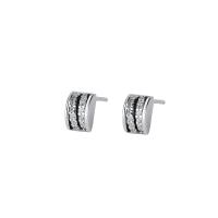 Silver Earring Zircon pavent Sterling, argent sterling 925, Placage, pavé de micro zircon & pour femme & émail, plus de couleurs à choisir Vendu par paire