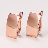 Brass Stud Earring, rose gold color plated, for woman 