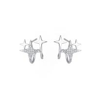 Silver Earring Zircon pavent Sterling, argent sterling 925, Placage, poli & pavé de micro zircon & pour femme, plus de couleurs à choisir Vendu par paire