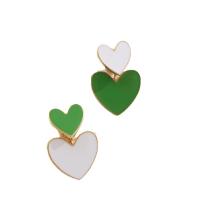 Enamel Zinc Alloy Stud Earring, Heart, fashion jewelry & for woman 