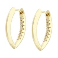 Cubic Zirconia Micro Pave Brass Earring, gold color plated, fashion jewelry & micro pave cubic zirconia & for woman, golden 