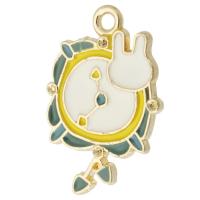 Zinc Alloy Enamel Pendants, gold color plated, Unisex, mixed colors Approx 2mm, Approx 