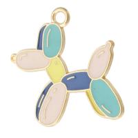 Zinc Alloy Enamel Pendants, Dog, gold color plated, Unisex, mixed colors Approx 2mm, Approx 