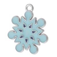 Zinc Alloy Enamel Pendants, Snowflake, silver color plated, Unisex, blue Approx 1mm, Approx 