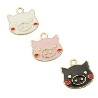 Zinc Alloy Enamel Pendants, Pig, gold color plated, Unisex Approx 2mm, Approx 