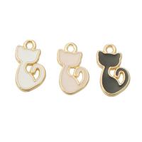 Zinc Alloy Enamel Pendants, Cat, gold color plated, Unisex Approx 1mm, Approx 