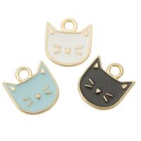 Zinc Alloy Enamel Pendants, Cat, gold color plated, Unisex Approx 2mm, Approx 