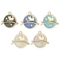 Zinc Alloy Enamel Pendants, gold color plated, Unisex & with rhinestone Approx 2mm, Approx 