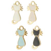 Zinc Alloy Enamel Pendants, Cat, gold color plated, Unisex Approx 2mm, Approx 