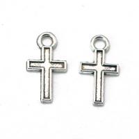 Zinc Alloy Cross Pendants, antique silver color plated, DIY 