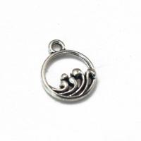 Zinc Alloy Jewelry Pendants, Round, antique silver color plated, DIY 