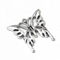 Zinc Alloy Hollow Pendants, Butterfly, antique silver color plated, DIY 