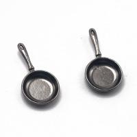 Zinc Alloy Jewelry Pendants, pan, gun black plated, DIY 