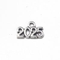 Zinc Alloy Jewelry Pendants, Number, antique silver color plated, DIY 