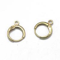 Brass Huggie Hoop Earring Finding, Donut, gold color plated, DIY, golden 