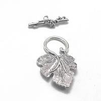 Zinc Alloy Toggle Clasp, Leaf, antique silver color plated, DIY 