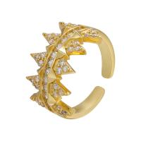 Cubic Zirconia Micro Pave Brass Finger Ring, plated, Adjustable & micro pave cubic zirconia & for woman 