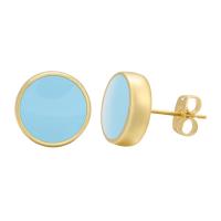 Brass Stud Earring, gold color plated & for woman & enamel 