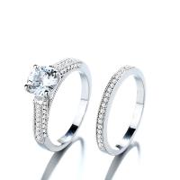 cupronickel bague, Plaqué de platine, 2 pièces & normes différentes pour le choix & pavé de micro zircon & pour femme Vendu par fixé