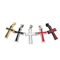 Enamel Stainless Steel Pendant, 304 Stainless Steel, Cross, Vacuum Ion Plating, DIY 