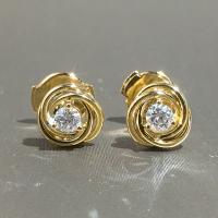 Cubic Zircon Brass Earring, gold color plated, micro pave cubic zirconia & for woman 