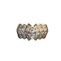 Cubic Zirconia Micro Pave Brass Finger Ring, gold color plated & micro pave cubic zirconia & for man, 11mm 