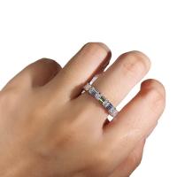 Cubic Zirconia Micro Pave Brass Finger Ring, platinum color plated & micro pave cubic zirconia & for woman, 5mm 