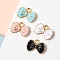 Zinc Alloy Enamel Pendants, Bowknot, plated, DIY 