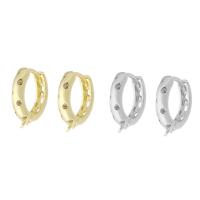 Brass Hoop Earring Components, plated, fashion jewelry & DIY & micro pave cubic zirconia & for woman 