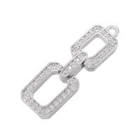 Cubic Zirconia Micro Pave Brass Pendant, plated & micro pave cubic zirconia 