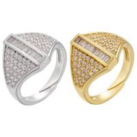 Cubic Zirconia Micro Pave Brass Finger Ring, plated, Adjustable & micro pave cubic zirconia & for woman 