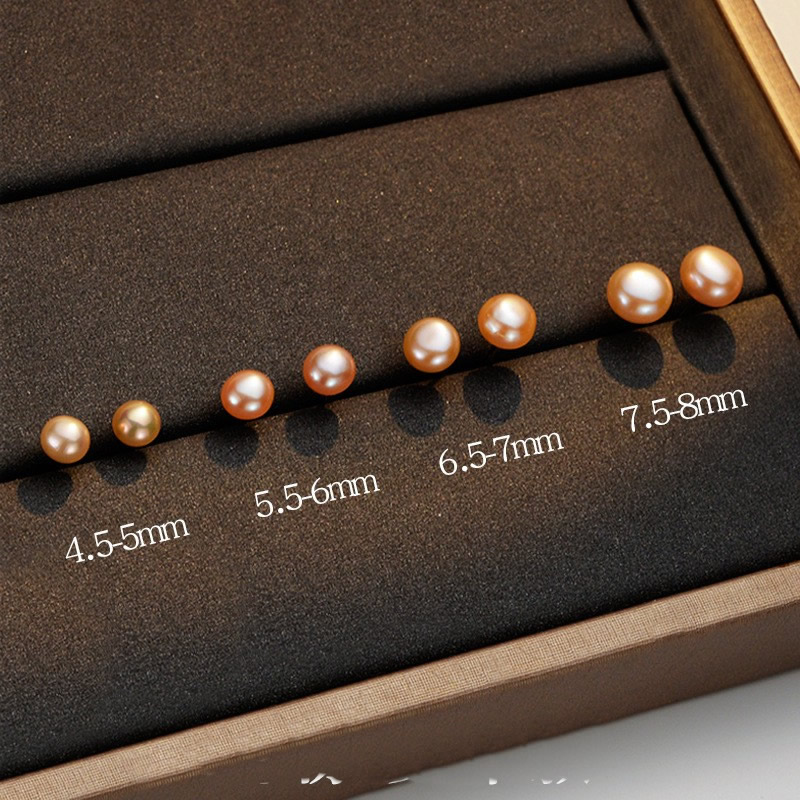 Sterling Silver Natural Pearl Stud Earring, 925 Sterling Silver, with Freshwater Pearl, different size for choice & for woman, more colors for choice, 6mm, Sold By Pair