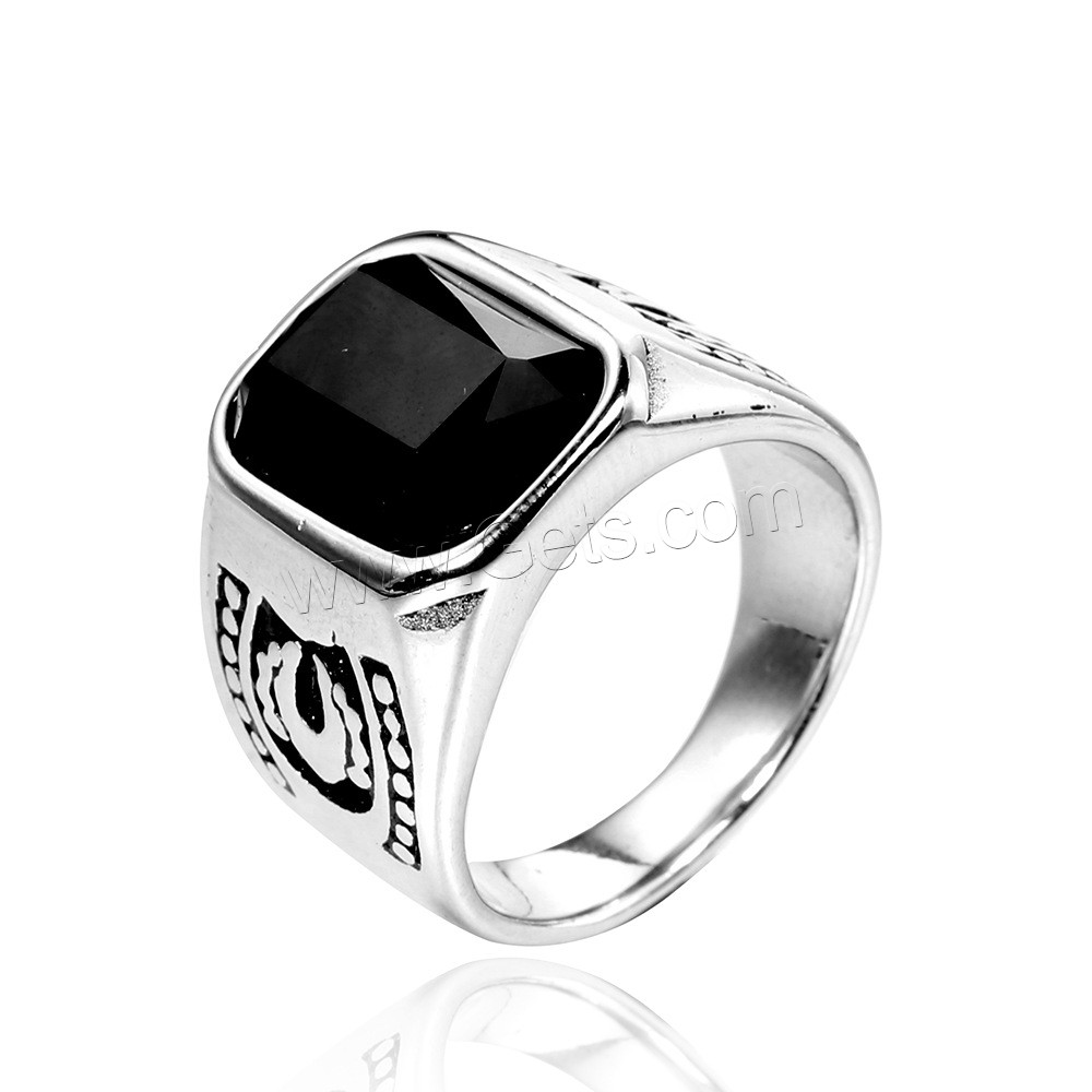 Bague en acier inoxydable , Acier inoxydable 304, cadre, normes différentes pour le choix & pour homme & avec strass, plus de couleurs à choisir, 17mm, Taille:7-13, Vendu par PC