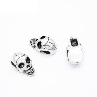 Zinc Alloy Beads, Skull, antique silver color plated, Halloween Design & DIY Approx 4mm 