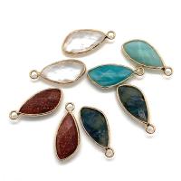 Gemstone Brass Pendants, Natural Stone, with Brass, gold color plated & Unisex & faceted 