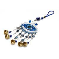 Ornamentos colgantes, metal, con Cristal de murano, chapado, unisexo & patrón de malvado de ojo, azul, 312mm, Vendido por UD