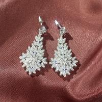 Cubic Zirconia Micro Pave Brass Earring, fashion jewelry & micro pave cubic zirconia & for woman 