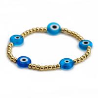 Evil Eye Schmuck Armband, Messing, mit Lampwork, goldfarben plattiert, unisex, keine, 4mm,12mm, Länge:ca. 18 cm, verkauft von PC