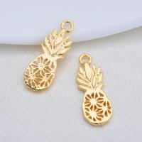 Pendentifs en laiton de fleur, ananas, Plaqué d'or, unisexe & creux Environ Vendu par sac