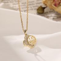 Collier de bijoux de titane, Acier titane, avec 1.97 chaînes de rallonge, Placage de couleur d'or, pavé de micro zircon & pour femme, Or .75 pouce, Vendu par PC