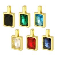 Cubique Pendentif en laiton zircon pavent, rectangle, couleur de haute qualité d'or plaqué, pavé de micro zircon, plus de couleurs à choisir Environ 2mm, Vendu par PC